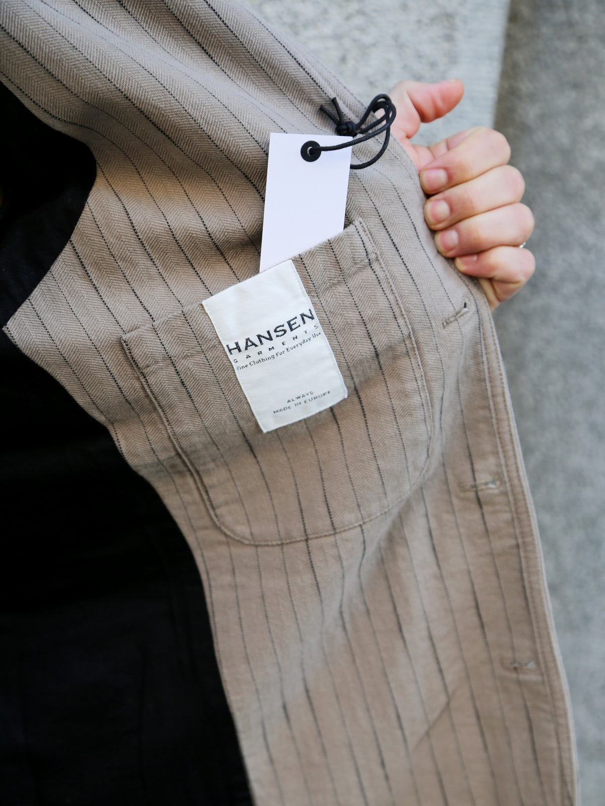 Hansen Garments JOSUF Workwear Blazer – Beige Herringbone Pin (31-57-5)