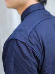 Samurai Jeans Snake Jacquard Work Shirt – Indigo (SSS25-01W)