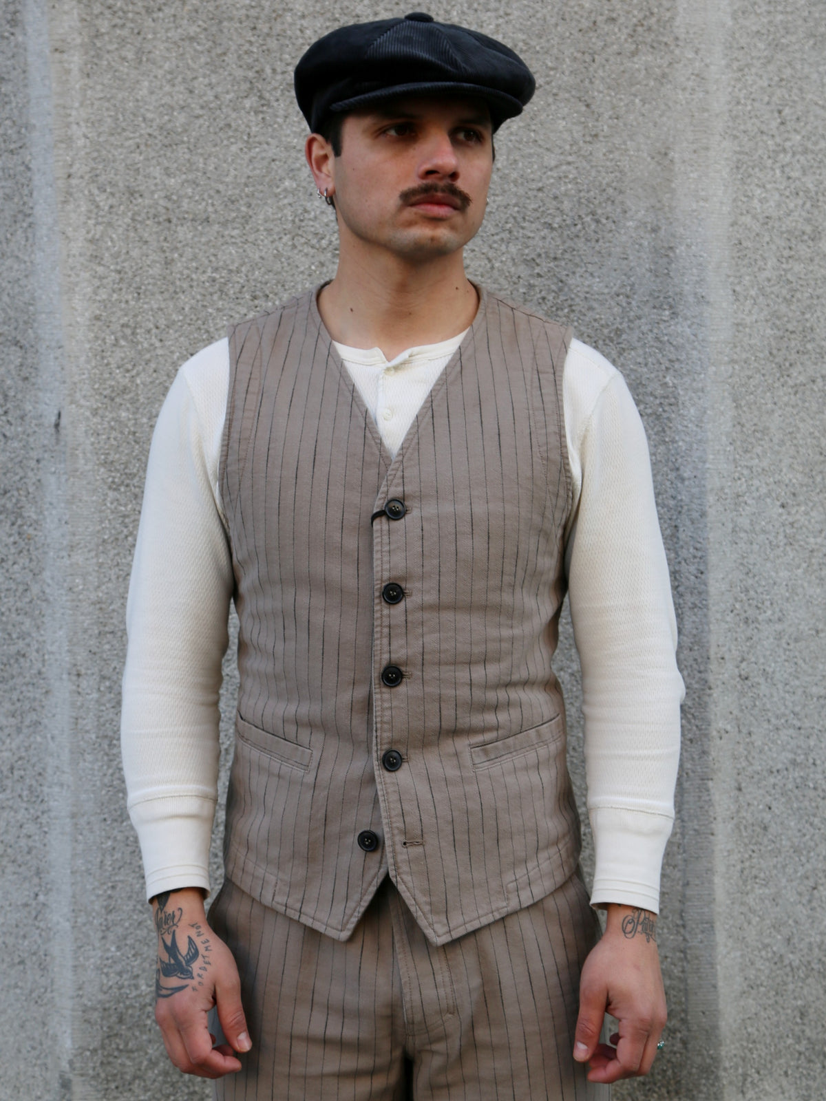 Hansen Garments KNUD Casual Waistcoat – Beige Herringbone (31-57-5)
