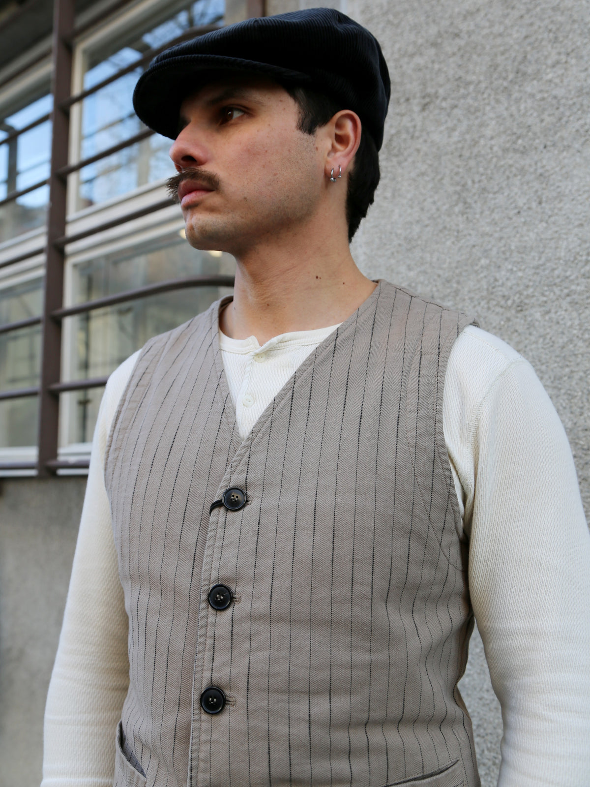 Hansen Garments KNUD Casual Waistcoat – Beige Herringbone (31-57-5)