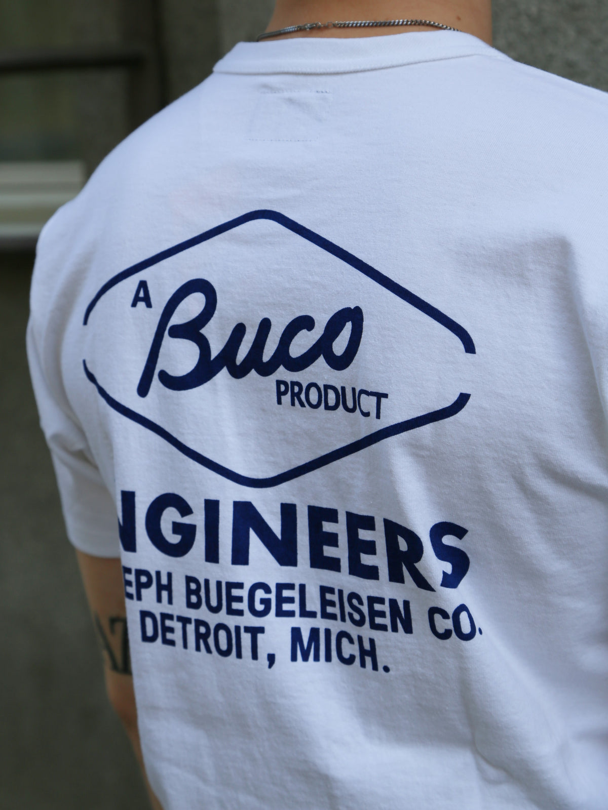 The Real McCOY's Buco Tee / Buco Engineers – White (BC26001-010)
