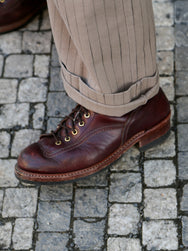 Hansen Garments KELD Straight Cut Trousers – Beige Herringbone Pin (31-57-5)