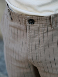 Hansen Garments KELD Straight Cut Trousers – Beige Herringbone Pin (31-57-5)