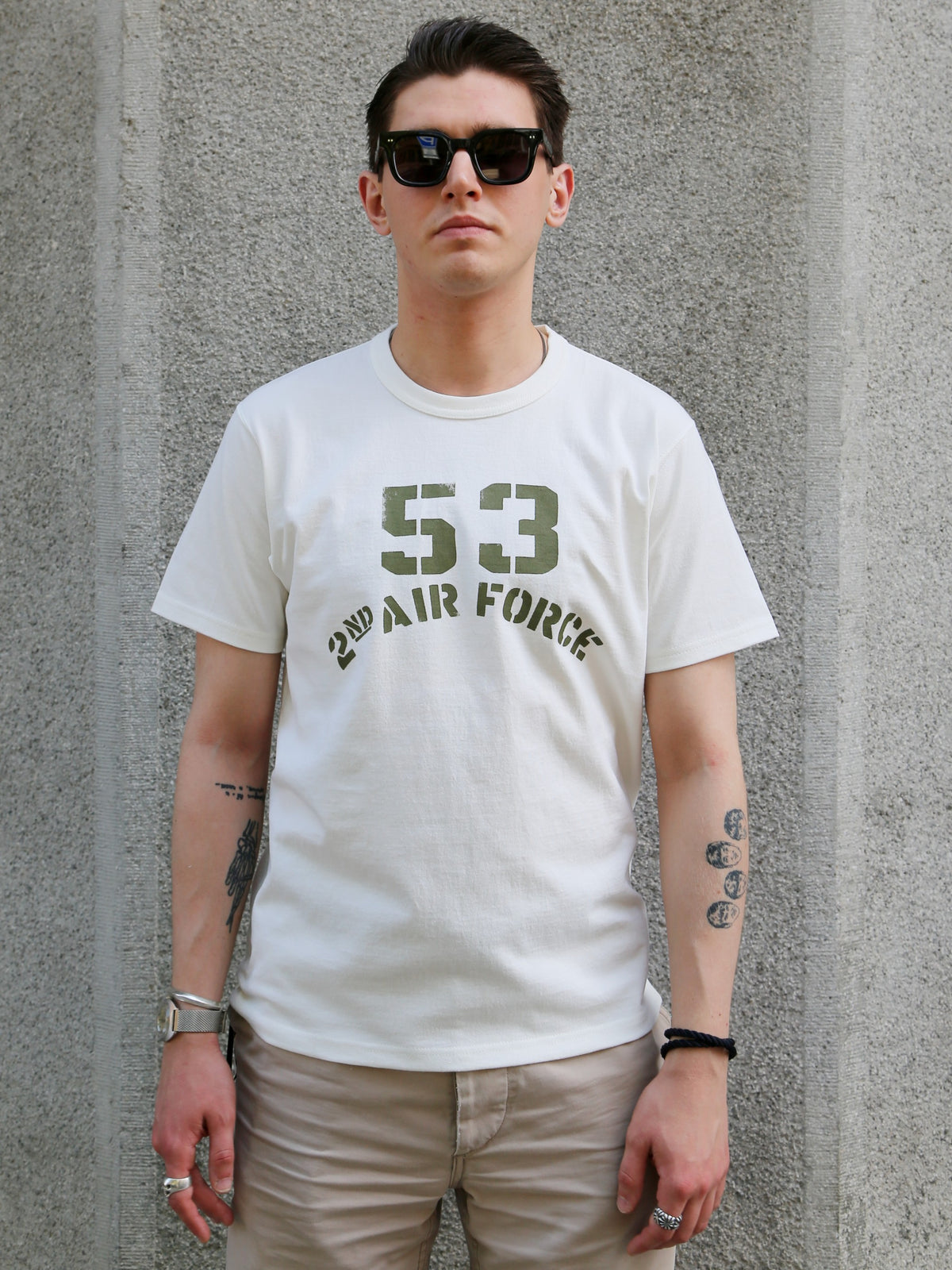 The Real McCOY's Military Tee 53rd 2nd Air Force – Milk (MC26016-011)
