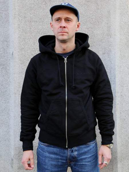 Nudie Jeans Gunde Logo Zip Hoodie – Black (150601)