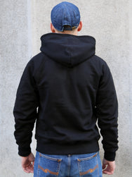 Nudie Jeans Gunde Logo Zip Hoodie – Black (150601)