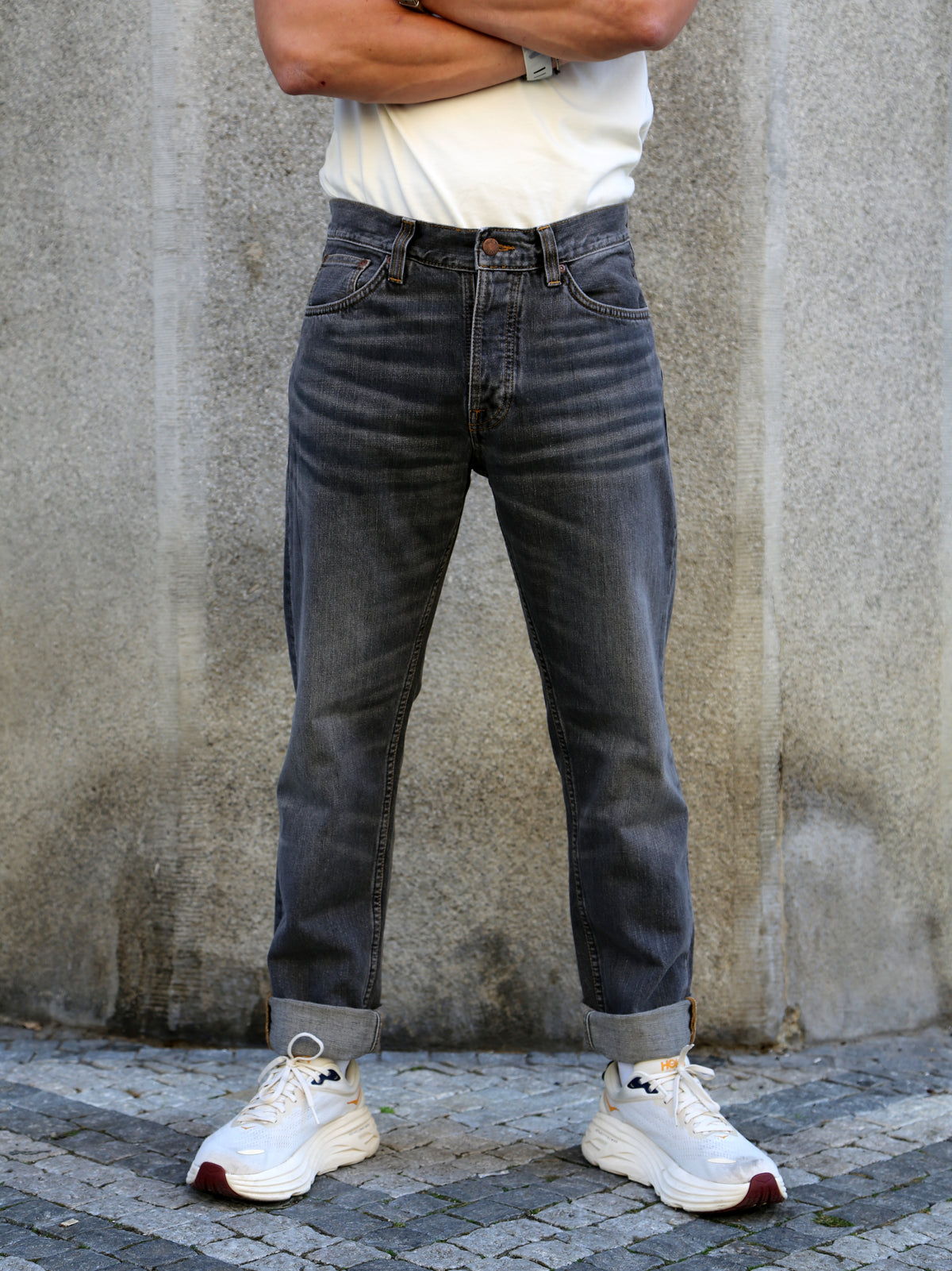 Nudie Jeans Steady Eddie II Grey Crosshatch (114944)