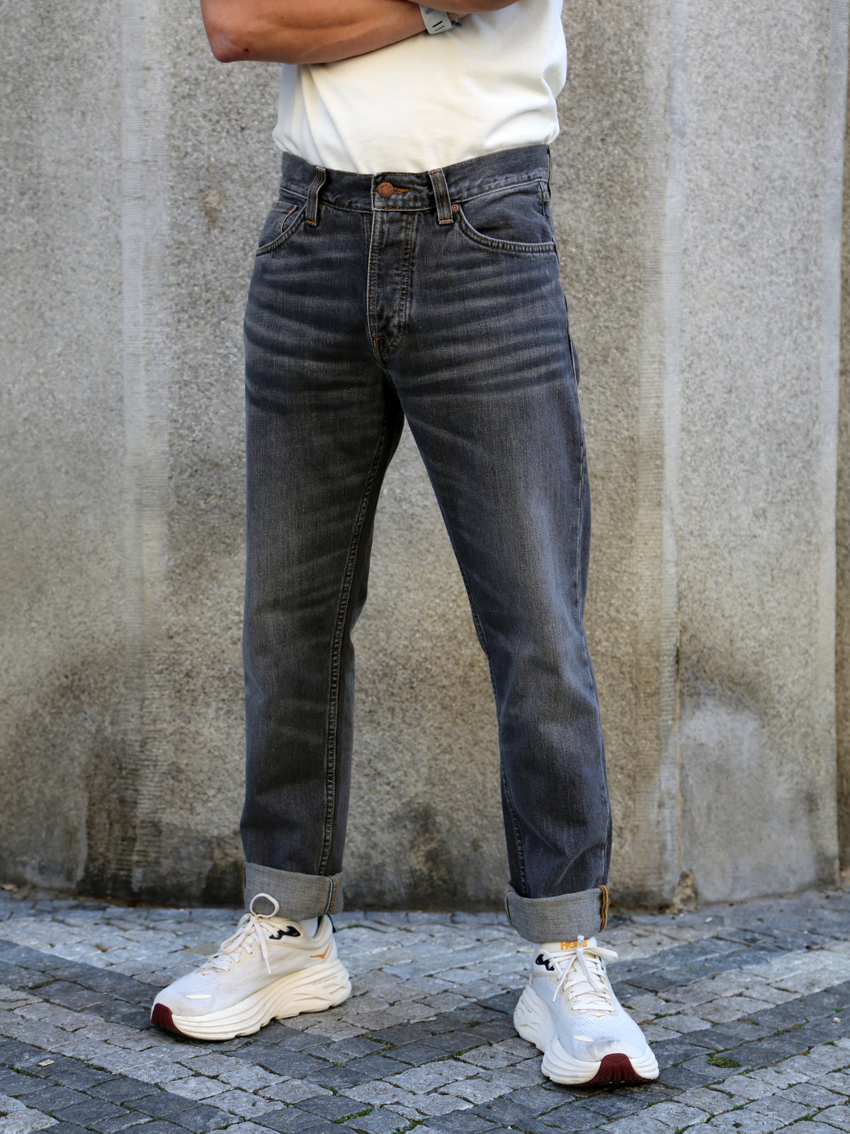 Nudie Jeans Steady Eddie II Grey Crosshatch (114944)