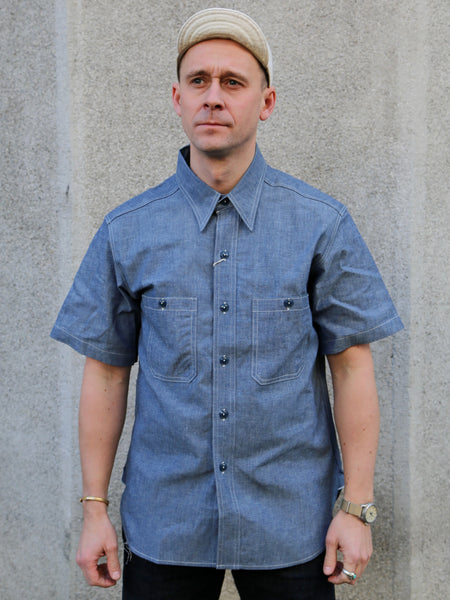 The Real McCOY's U.S. Navy Chambray Shirt SS (Modify) – Light Blue (MS25005)