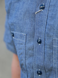 The Real McCOY's U.S. Navy Chambray Shirt SS (Modify) – Light Blue (MS25005)