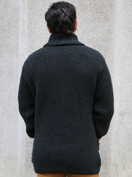 The Real McCoy's Striped Shawl Collar Cardigan – Charcoal (MC24111)