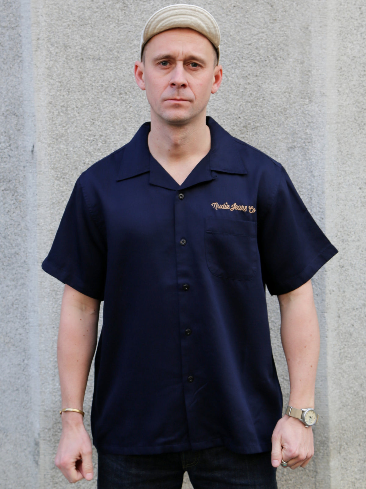 Nudie Jeans Arthur Bowling Shirt 9 Wonders – Navy (140927)