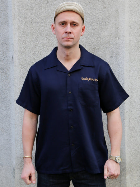 Nudie Jeans Arthur Bowling Shirt 9 Wonders – Navy (140927)
