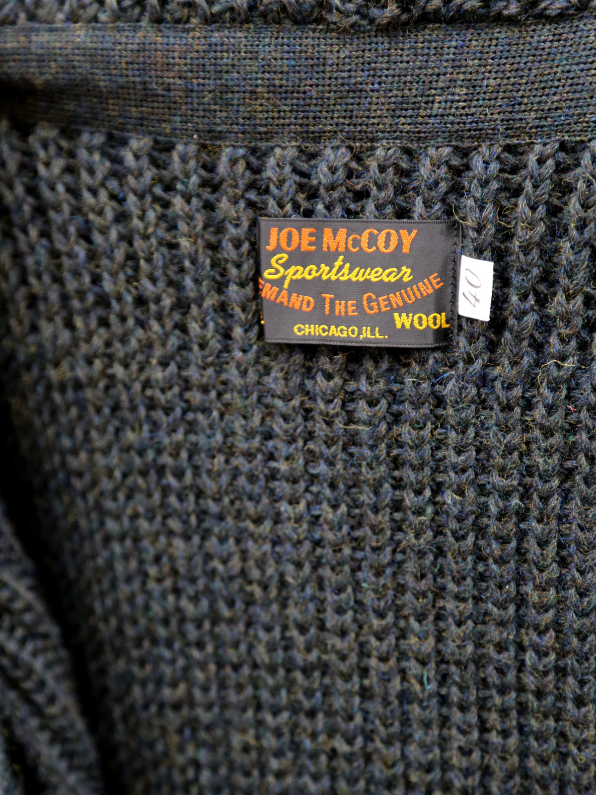 The Real McCoy's Striped Shawl Collar Cardigan – Charcoal (MC24111)