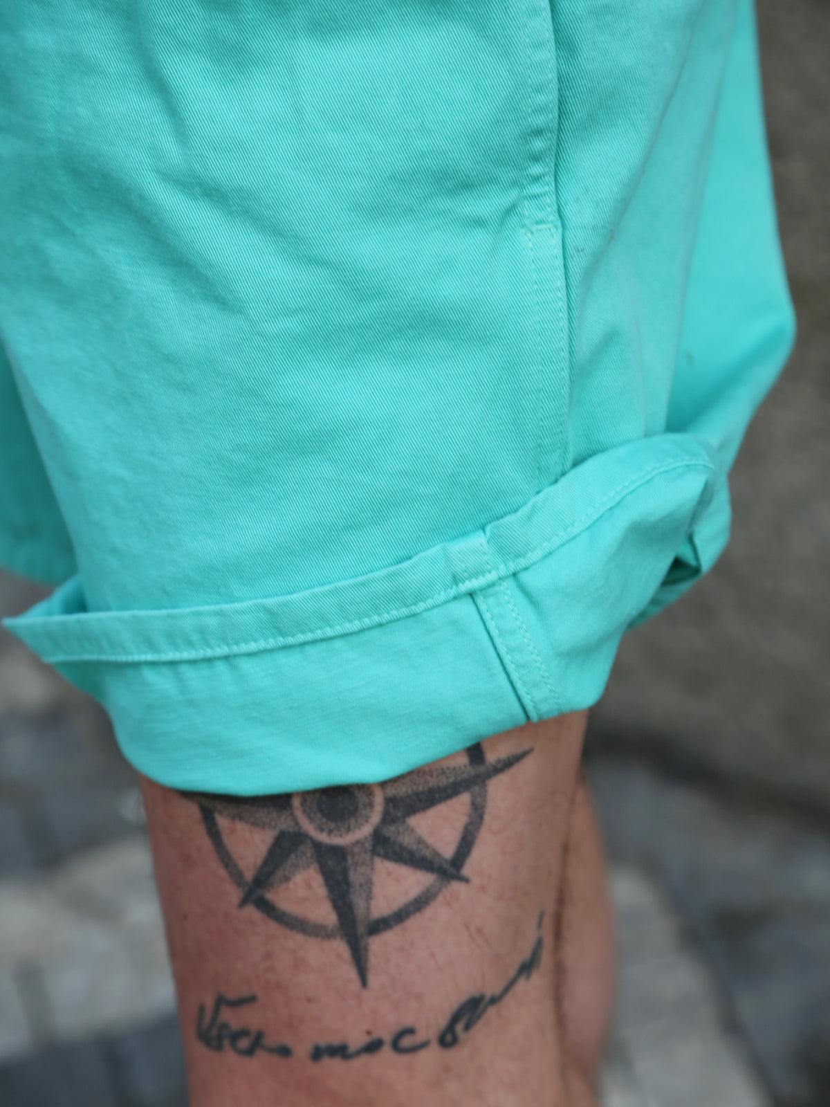 The Real McCOY's Cotton Drill Swim Shorts (Over-Dyed) – Teal (MP22015-111)