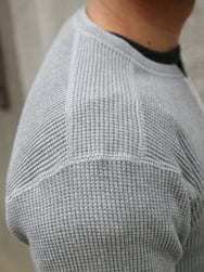 The Real McCoy's Waffle Thermal Henley Undershirt LS – Medium Grey (MC24122)