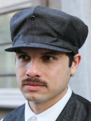 The Real McCoy's Double Diamond Printed Newsboy Cap – Salt&Pepper (MA24105)