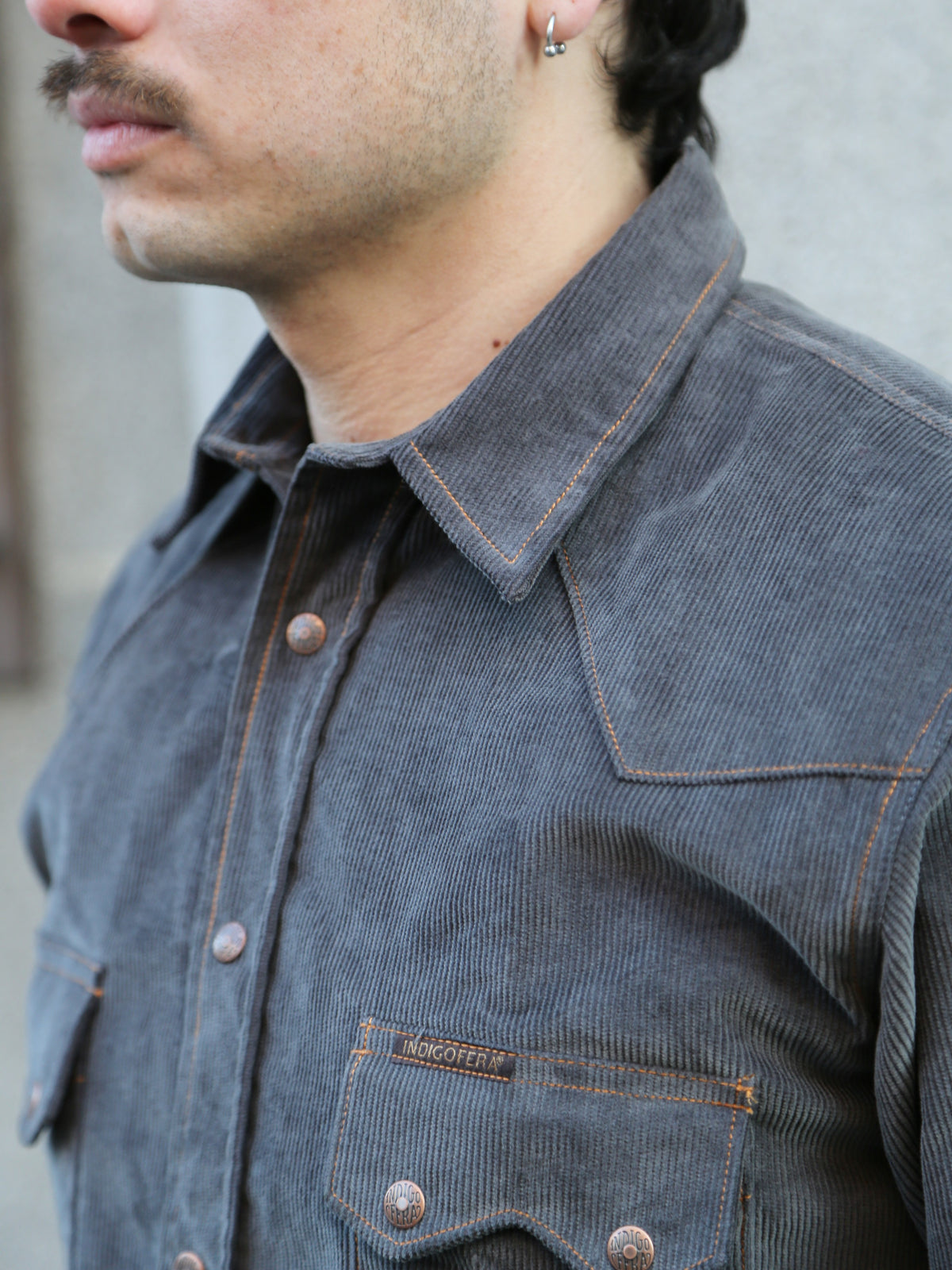 Indigofera Ryman Corduroy Shirt – Steel Grey (6995-571-92)