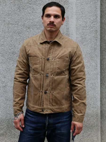 Freenote Cloth Riders Jacket – Waxed Canvas Tobacco Tumbleweed Red Interior (M0004302-TMB)