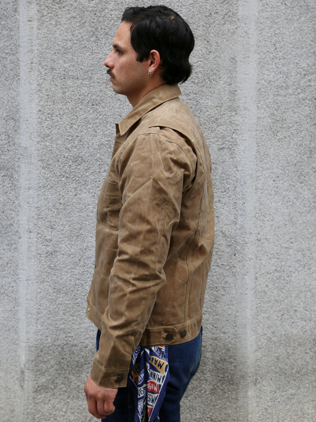 Freenote Cloth Riders Jacket – Waxed Canvas Tobacco Tumbleweed Red Interior (M0004302-TMB)