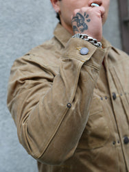 Freenote Cloth Riders Jacket – Waxed Canvas Tobacco Tumbleweed Red Interior (M0004302-TMB)