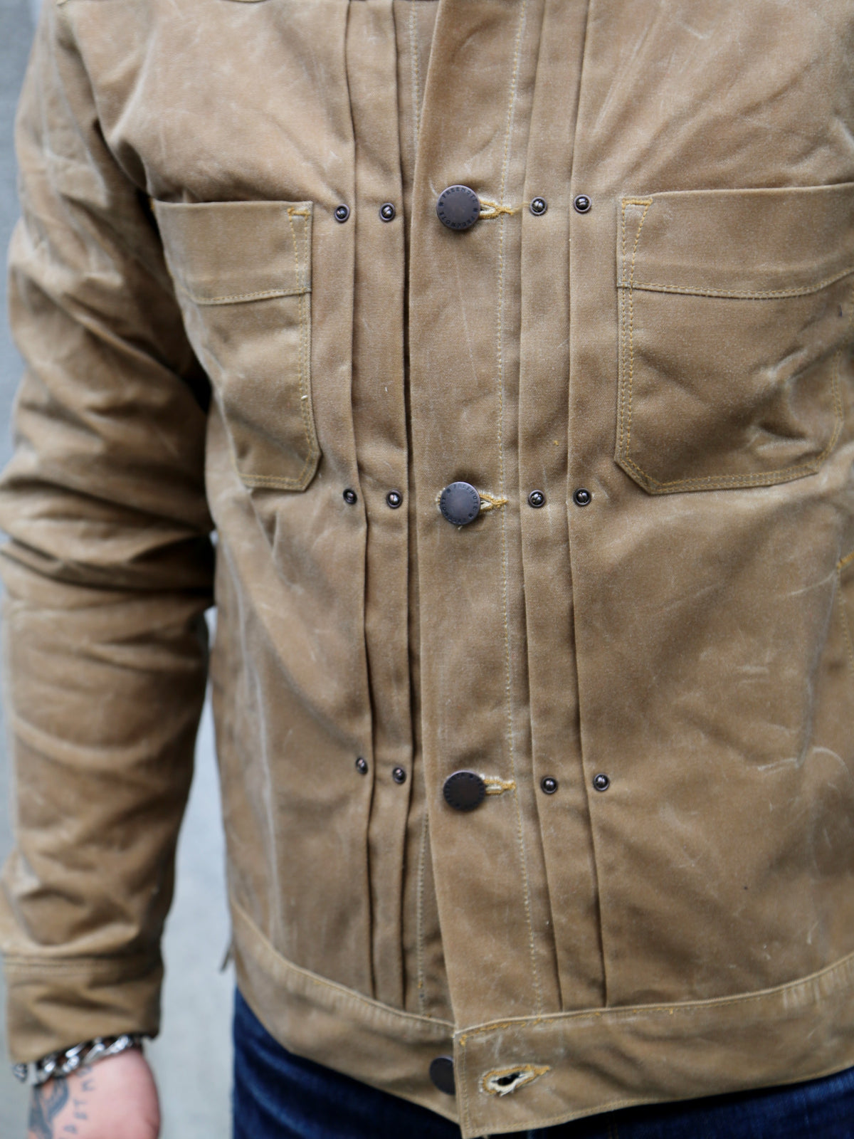 Freenote Cloth Riders Jacket – Waxed Canvas Tobacco Tumbleweed Red Interior (M0004302-TMB)