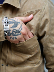 Freenote Cloth Riders Jacket – Waxed Canvas Tobacco Tumbleweed Red Interior (M0004302-TMB)