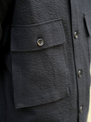 Fleurs de Bagne La Chemise Cargo “Seersucker” – Black (A-08037)
