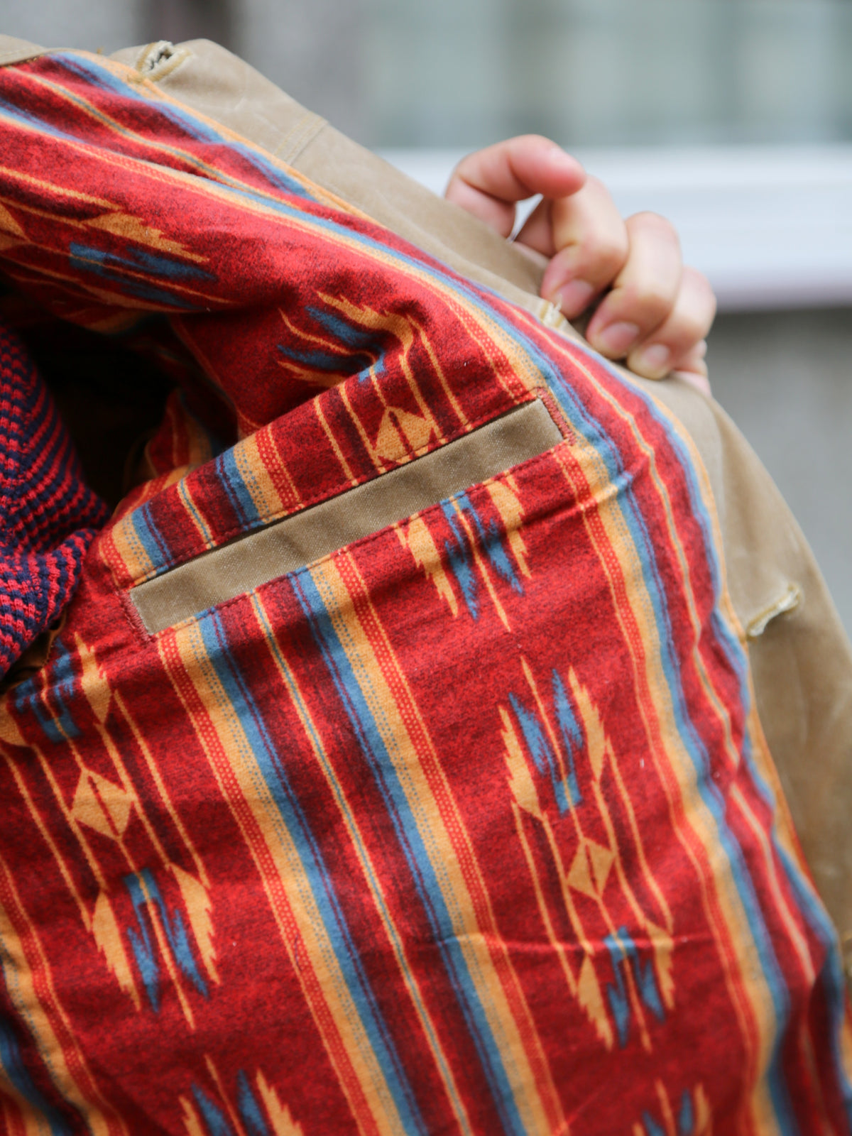 Freenote Cloth Riders Jacket – Waxed Canvas Tobacco Tumbleweed Red Interior (M0004302-TMB)