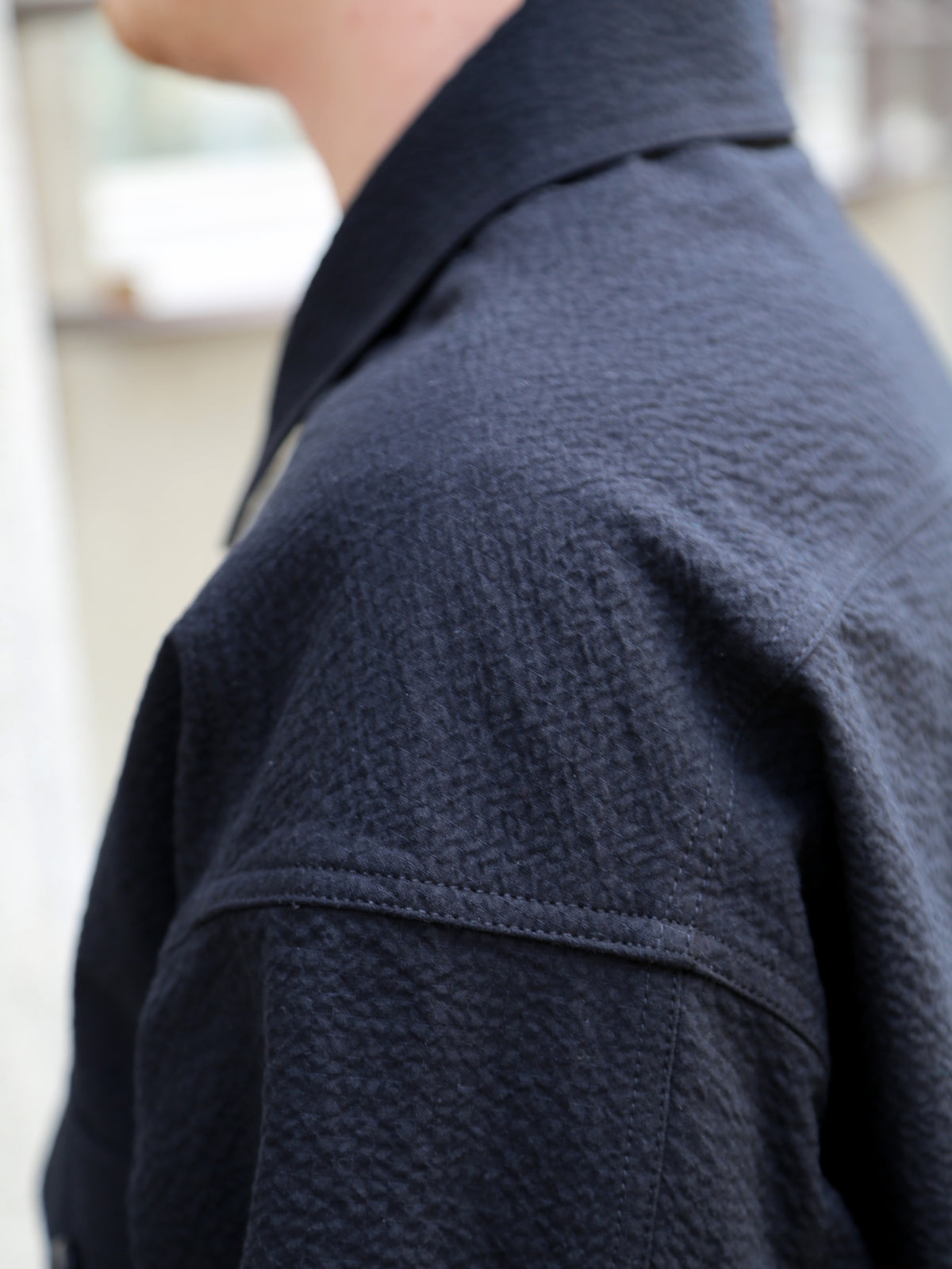 Fleurs de Bagne La Chemise Cargo “Seersucker” – Black (A-08037)