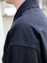 Fleurs de Bagne La Chemise Cargo “Seersucker” – Black (A-08037)