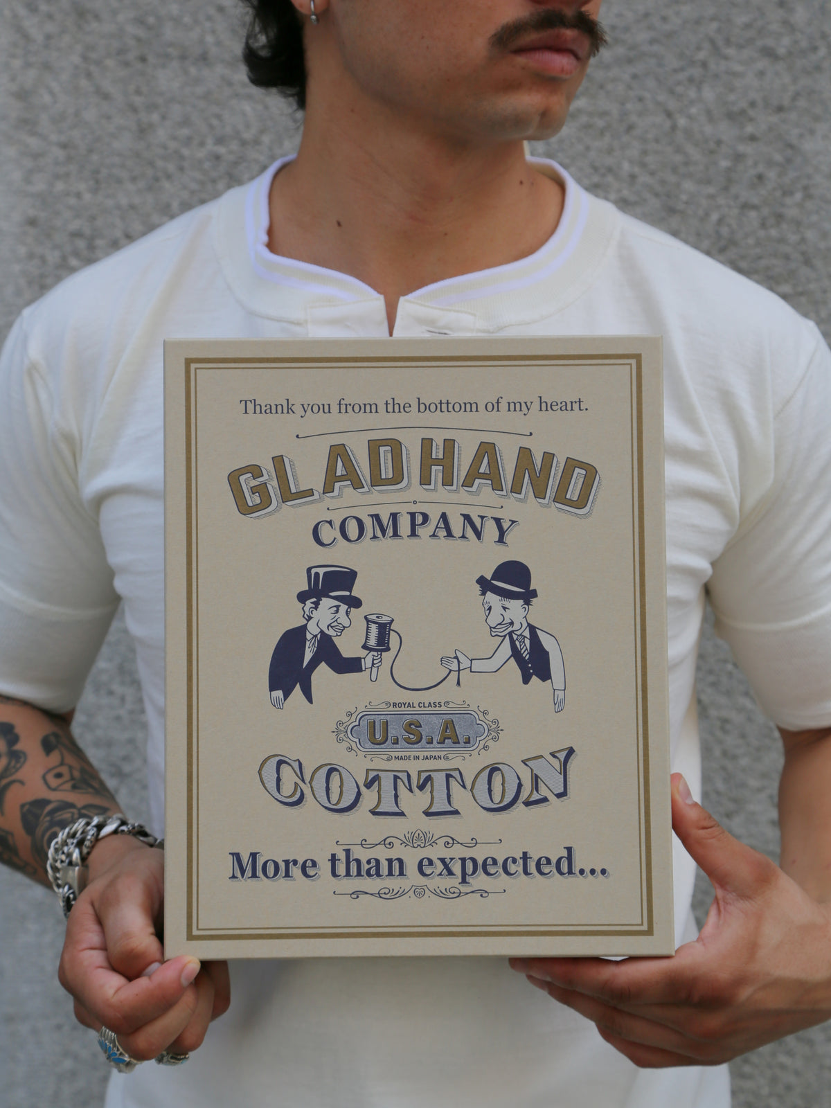 Gladhand Royal Henry S/S T-shirt – White (Gladhand R-03)