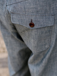 Fleurs de Bagne Le Pantalon “Le Nervi” – Chambray (A-05928)