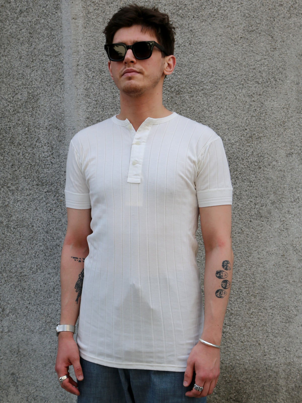 Belafonte Ragtime Rib Under Banded Tee – White (BF-19-60)