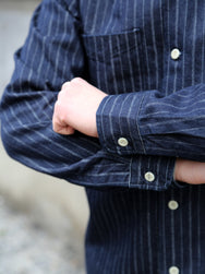 Omoto Denim 8oz Dobby Stripe Shirt – Indigo (5122)