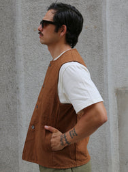 Samurai Jeans Heavy Duck Canvas Jerkin Vest – Brown (SJVT24)