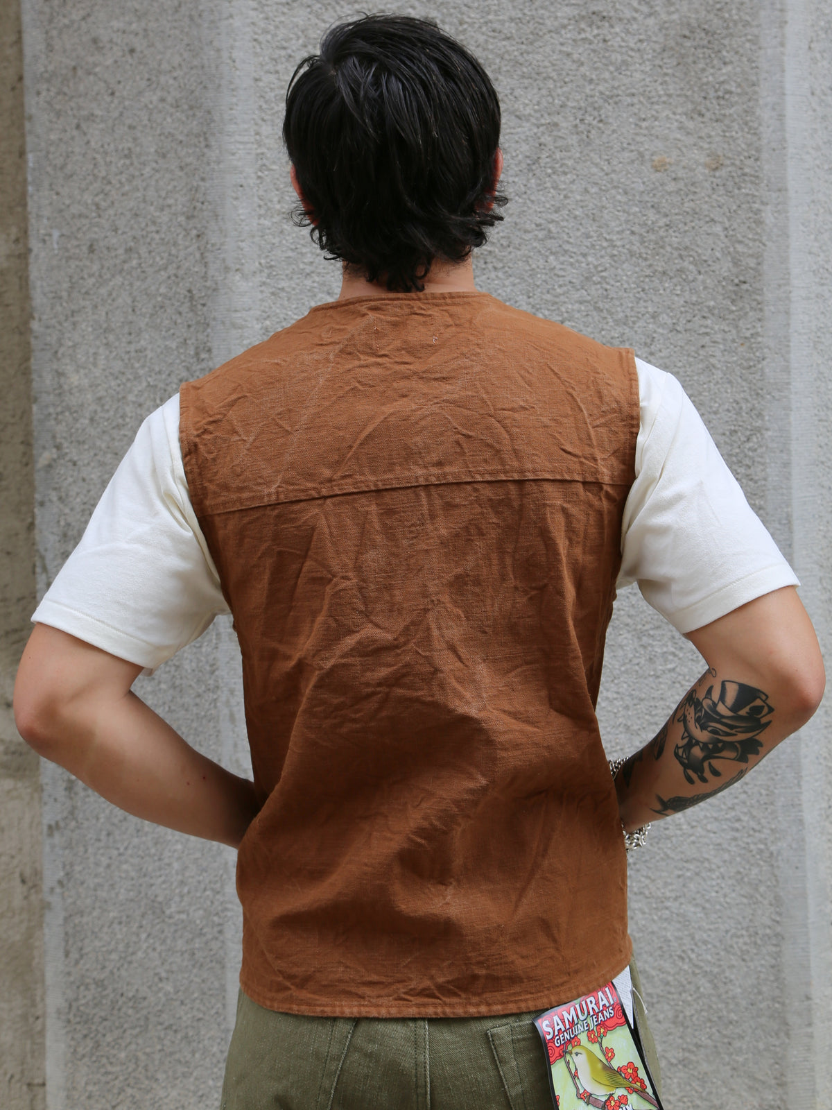 Samurai Jeans Heavy Duck Canvas Jerkin Vest – Brown (SJVT24)