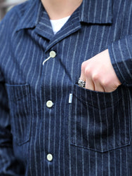 Omoto Denim 8oz Dobby Stripe Shirt – Indigo (5122)