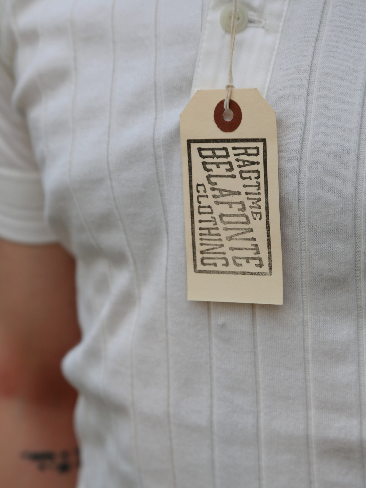 Belafonte Ragtime Rib Under Banded Tee – White (BF-19-60)