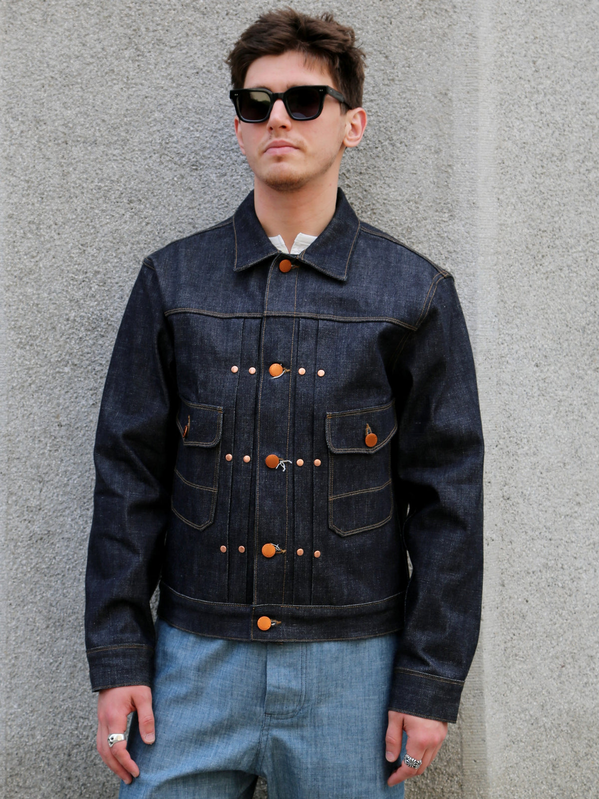 Freenote Cloth RJ-3 14oz Broken Twill Denim Jacket – Indigo (M0004350-BKN)