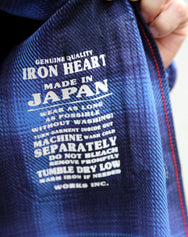 Iron Heart IHSH-349-IND 9oz Selvedge Ombré Check Work Shirt - Indigo
