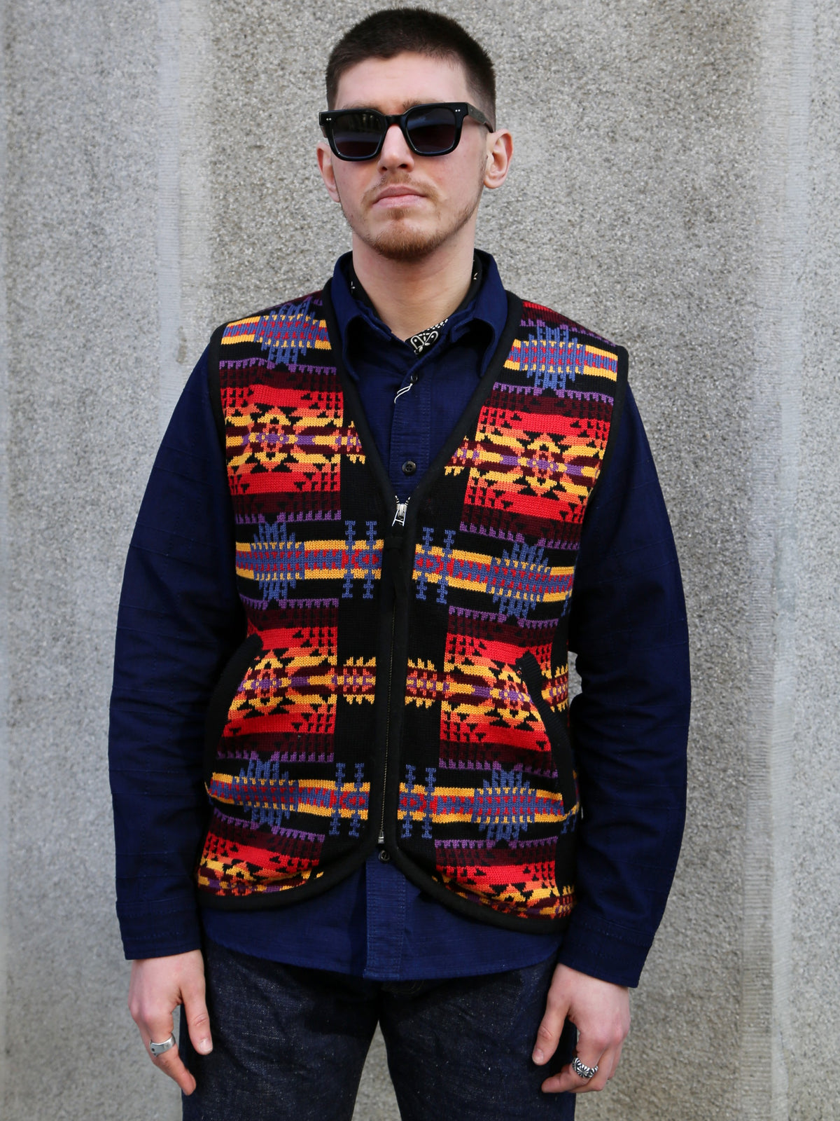 Pendleton Jacquard Vest – Black (PNM2601-0201)