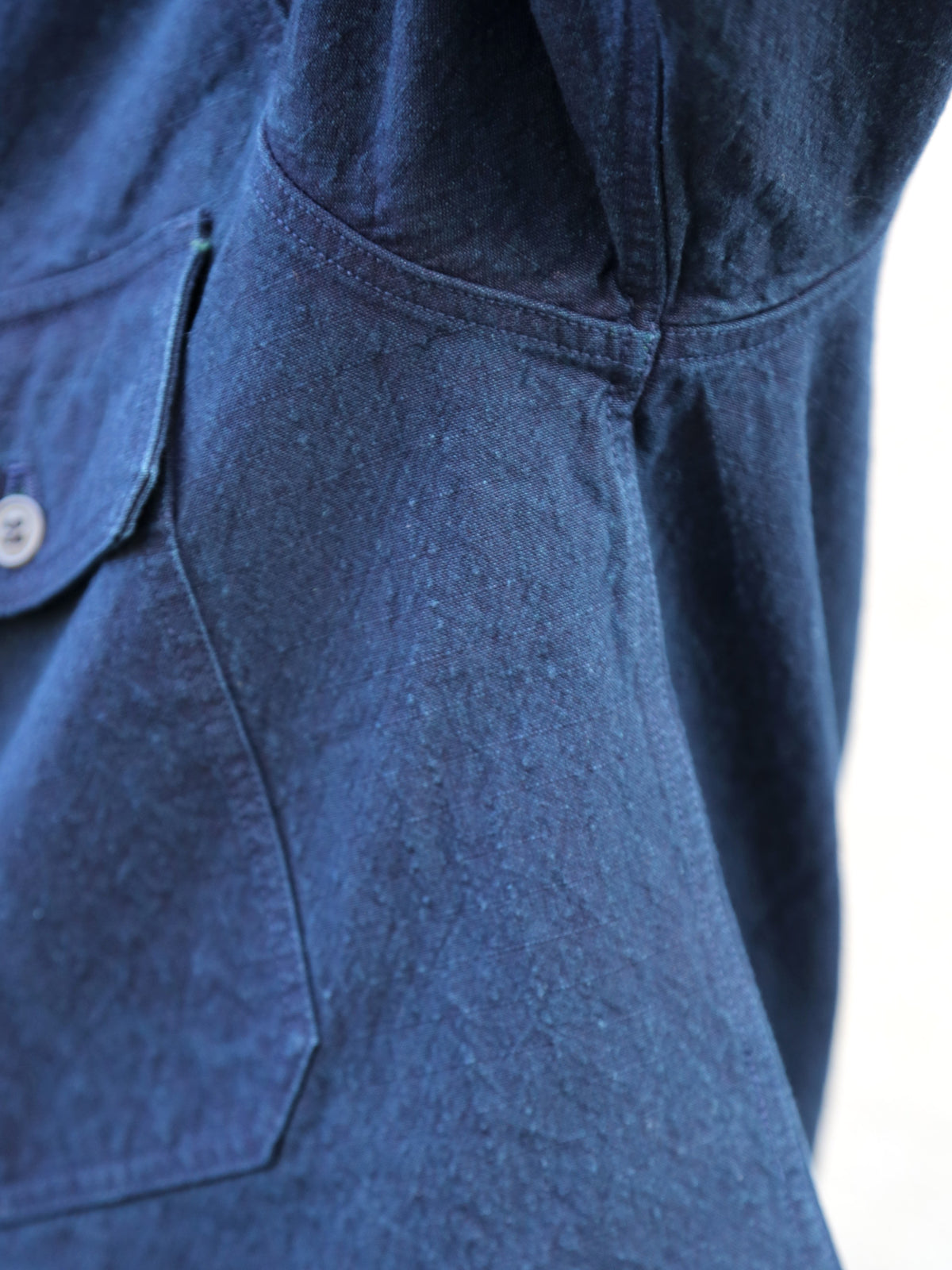 Samurai Jeans Cotton Ripstop "Kokiran" Military Shirt – Natural Indigo (SJAS24-ARW)