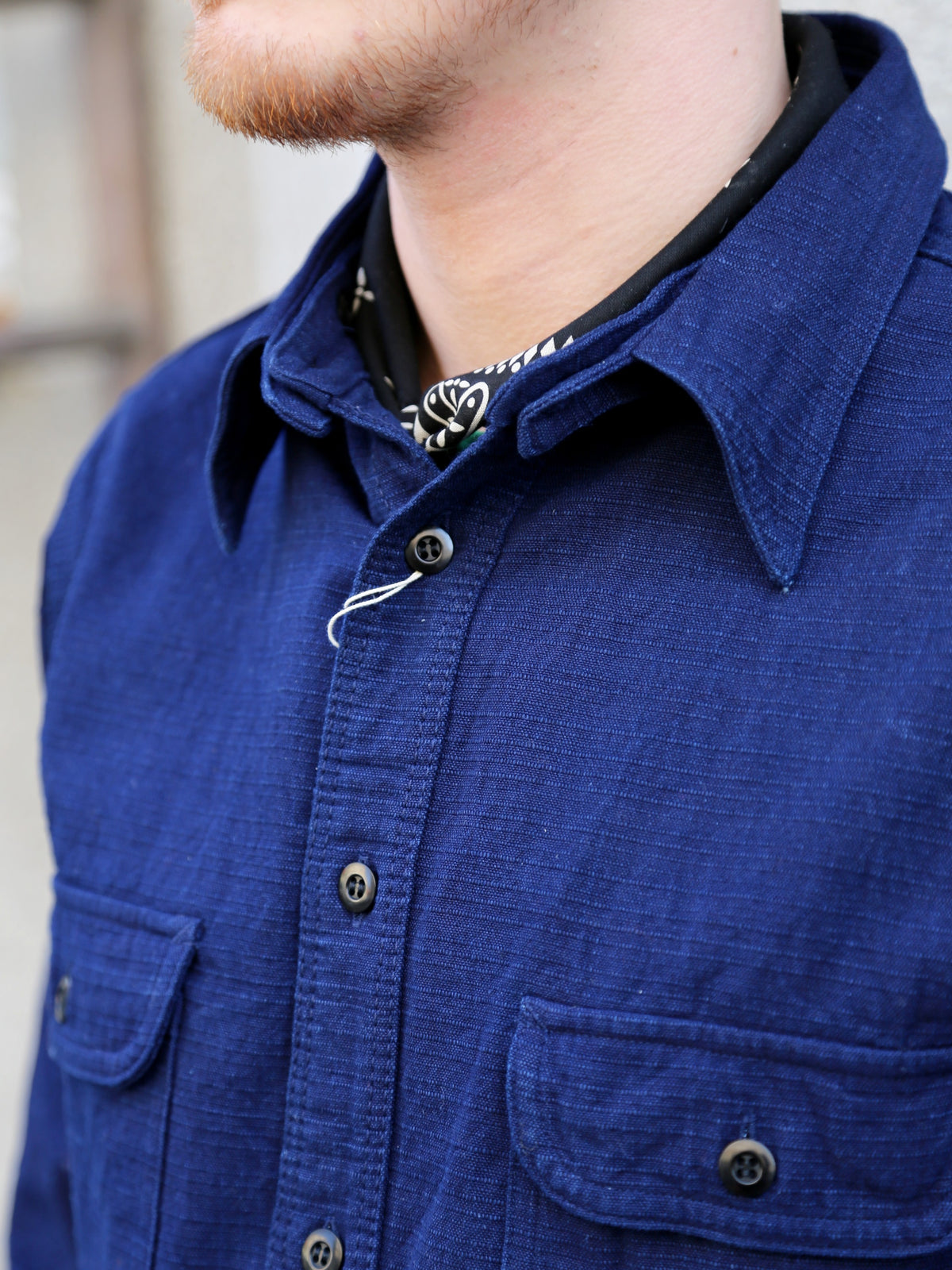 Samurai Jeans Detachable Collar Combo Shirt – Indigo (SSS25-YRCW)