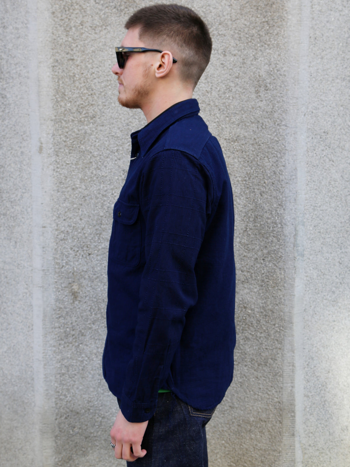 Samurai Jeans Detachable Collar Combo Shirt – Indigo (SSS25-YRCW)