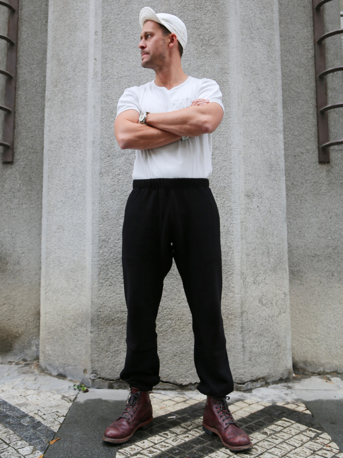 The Real McCOY's 10 oz. Loopwheel Sweat Pants – Black (MC24116)