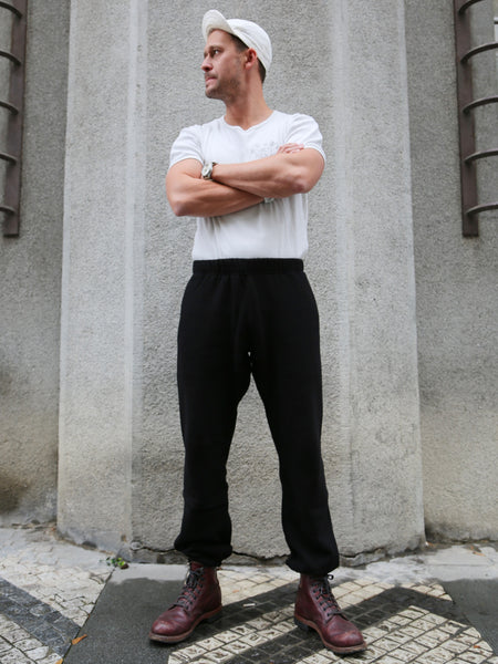 The Real McCOY's 10 oz. Loopwheel Sweat Pants – Black (MC24116)
