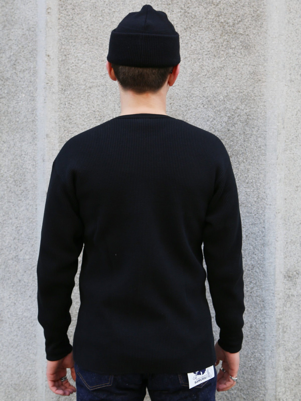 The Real McCOY's Ball Park Waffle Thermal Shirt – Black (MC25103-030)