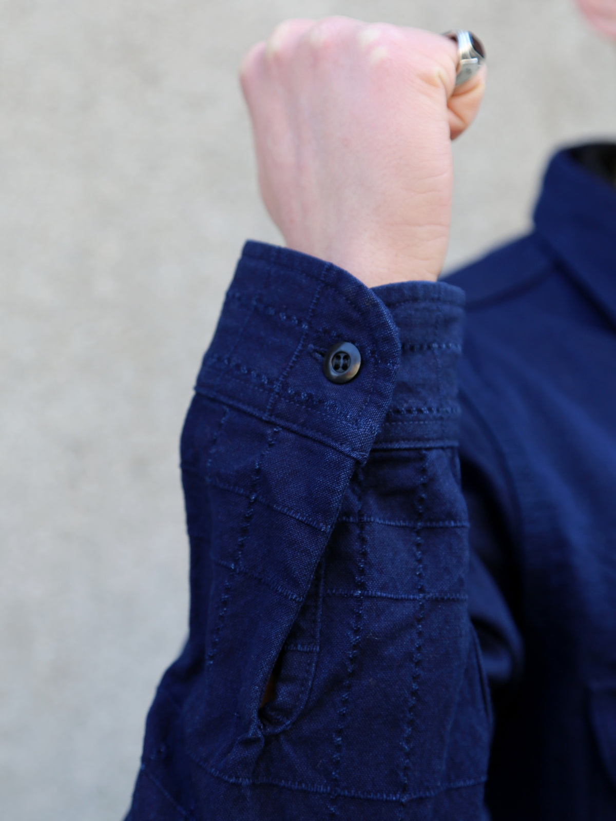 Samurai Jeans Detachable Collar Combo Shirt – Indigo (SSS25-YRCW)