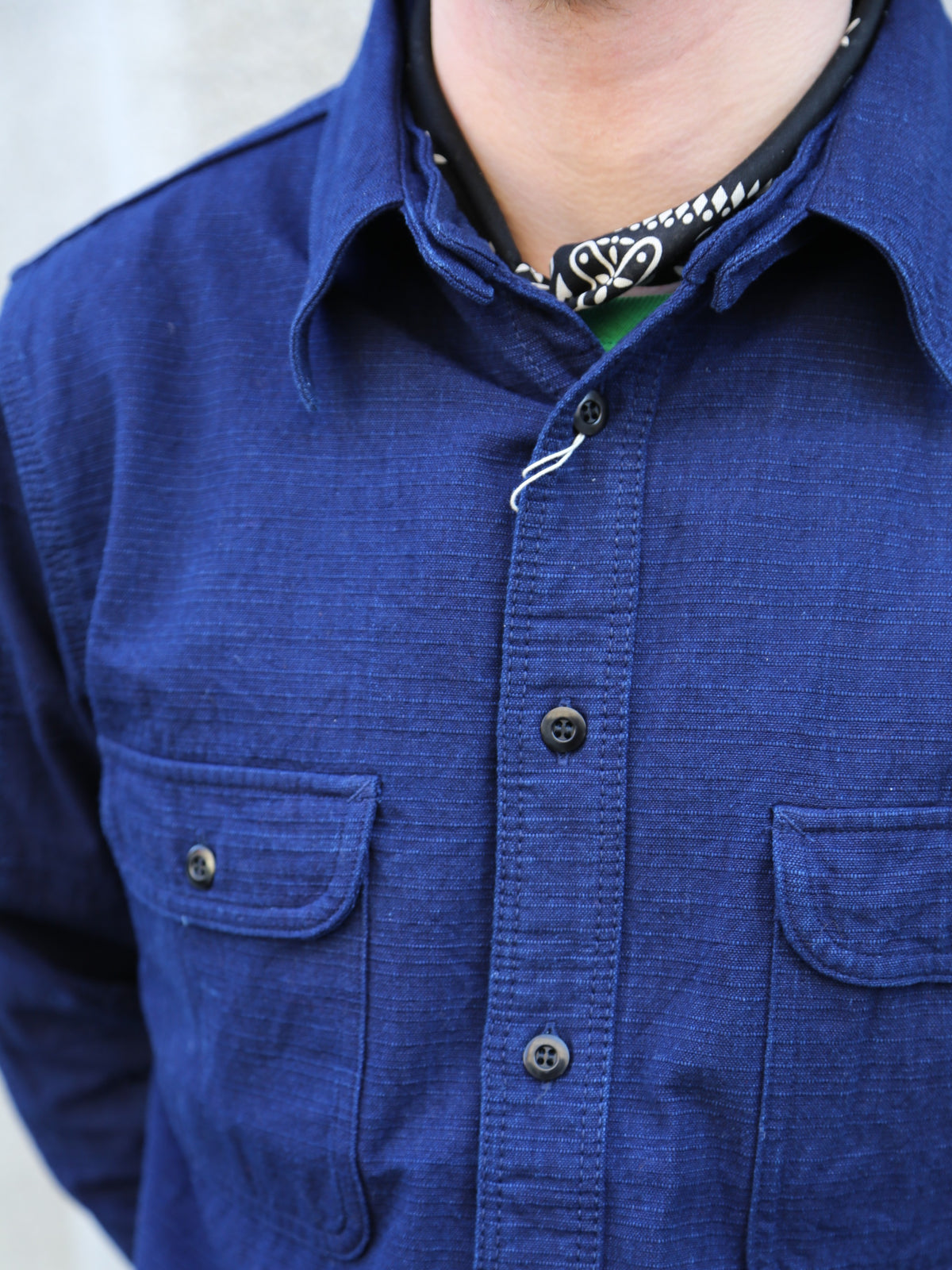 Samurai Jeans Detachable Collar Combo Shirt – Indigo (SSS25-YRCW)